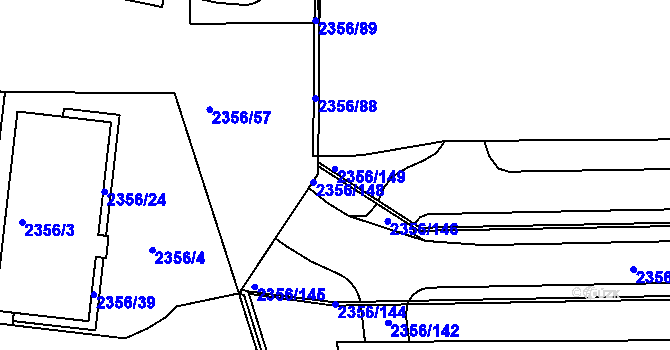 Parcela st. 2356/150 v KÚ Holešovice, Katastrální mapa