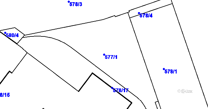 Parcela st. 577/1 v KÚ Holešovice, Katastrální mapa