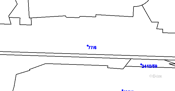Parcela st. 77/6 v KÚ Holešovice, Katastrální mapa