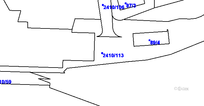 Parcela st. 2410/113 v KÚ Holešovice, Katastrální mapa