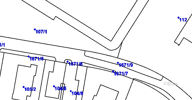 Parcela st. 110 v KÚ Troja, Katastrální mapa