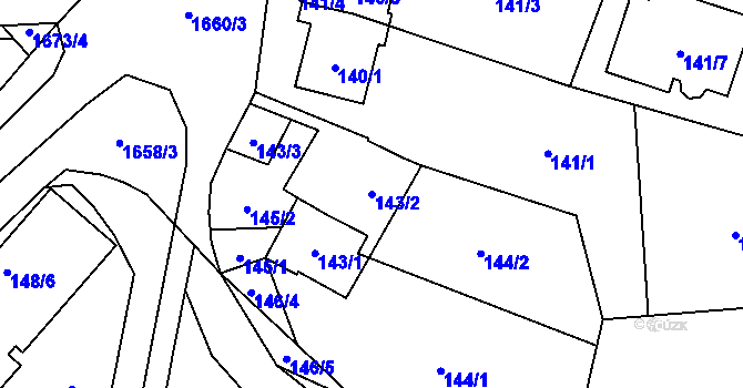 Parcela st. 143/2 v KÚ Troja, Katastrální mapa