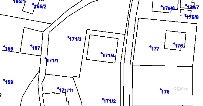 Parcela st. 171/4 v KÚ Troja, Katastrální mapa