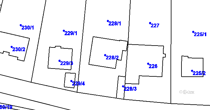 Parcela st. 228/2 v KÚ Troja, Katastrální mapa