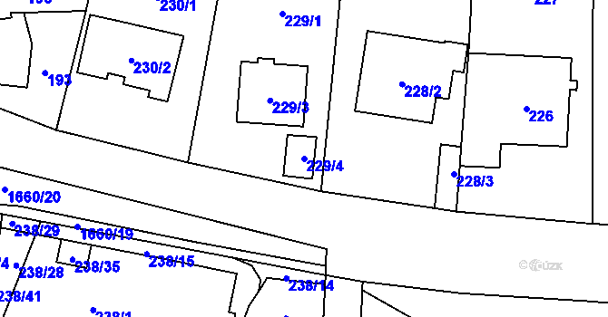 Parcela st. 229/4 v KÚ Troja, Katastrální mapa