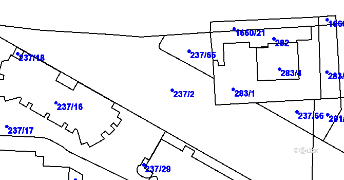 Parcela st. 237/2 v KÚ Troja, Katastrální mapa