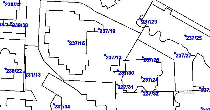Parcela st. 237/13 v KÚ Troja, Katastrální mapa