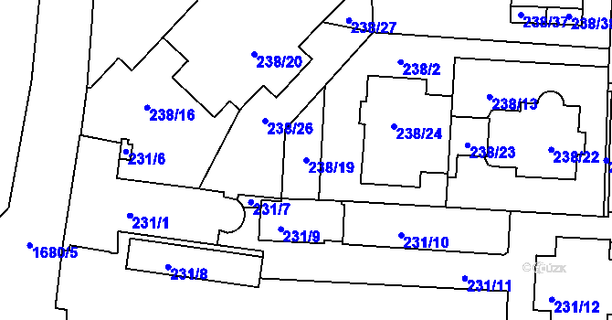 Parcela st. 238/19 v KÚ Troja, Katastrální mapa