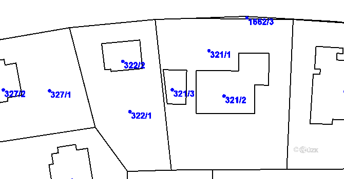 Parcela st. 321/3 v KÚ Troja, Katastrální mapa