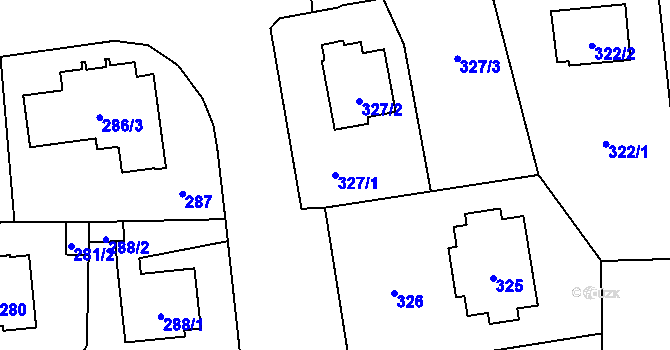 Parcela st. 327/1 v KÚ Troja, Katastrální mapa