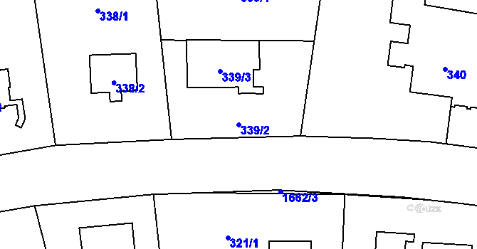 Parcela st. 339/2 v KÚ Troja, Katastrální mapa