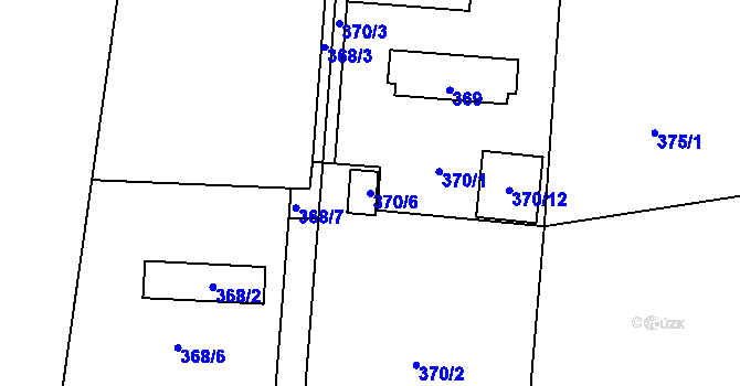 Parcela st. 370/6 v KÚ Troja, Katastrální mapa
