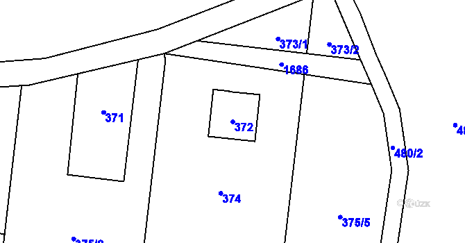 Parcela st. 372 v KÚ Troja, Katastrální mapa