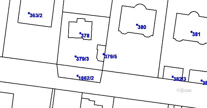 Parcela st. 379/5 v KÚ Troja, Katastrální mapa