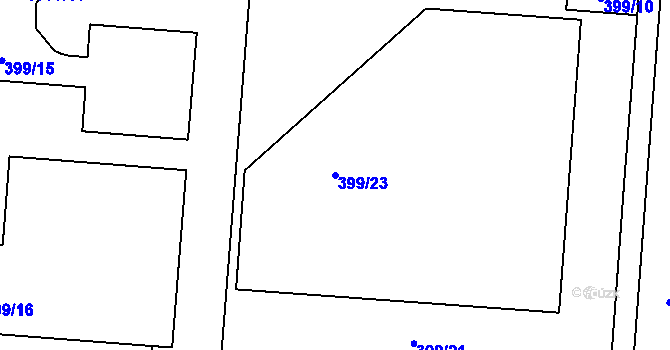 Parcela st. 399/23 v KÚ Troja, Katastrální mapa
