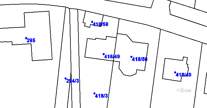 Parcela st. 418/49 v KÚ Troja, Katastrální mapa