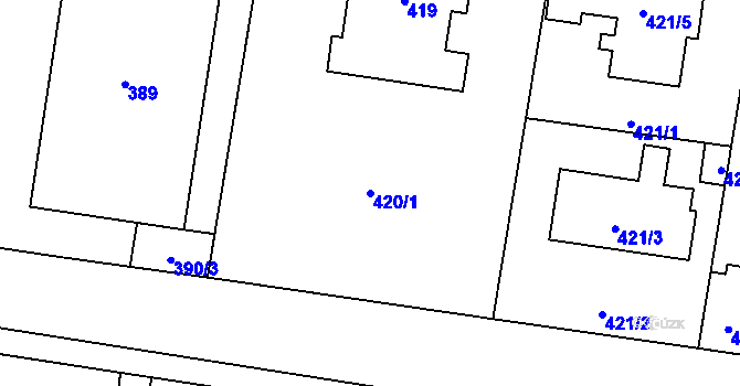 Parcela st. 420/1 v KÚ Troja, Katastrální mapa