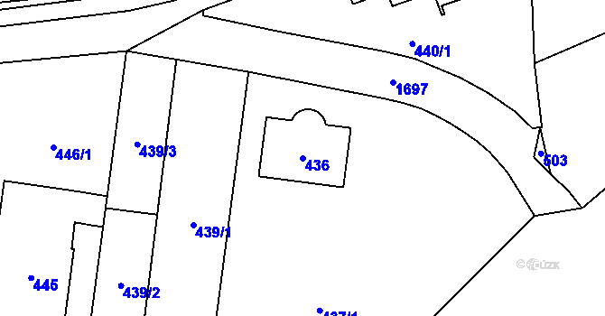 Parcela st. 436 v KÚ Troja, Katastrální mapa