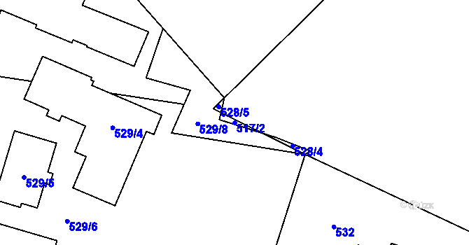 Parcela st. 517/2 v KÚ Troja, Katastrální mapa