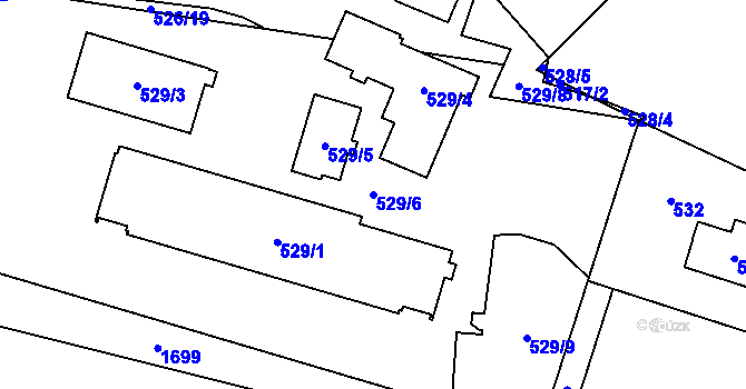 Parcela st. 529/6 v KÚ Troja, Katastrální mapa