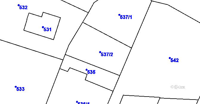 Parcela st. 537/2 v KÚ Troja, Katastrální mapa