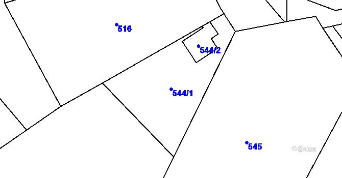 Parcela st. 544/1 v KÚ Troja, Katastrální mapa