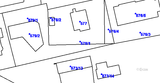 Parcela st. 578/1 v KÚ Troja, Katastrální mapa