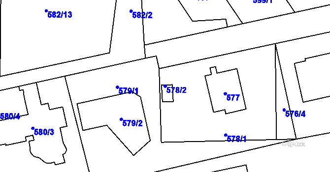 Parcela st. 578/2 v KÚ Troja, Katastrální mapa