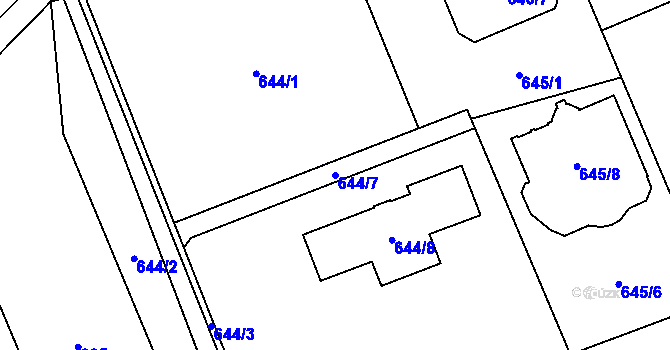 Parcela st. 644/7 v KÚ Troja, Katastrální mapa