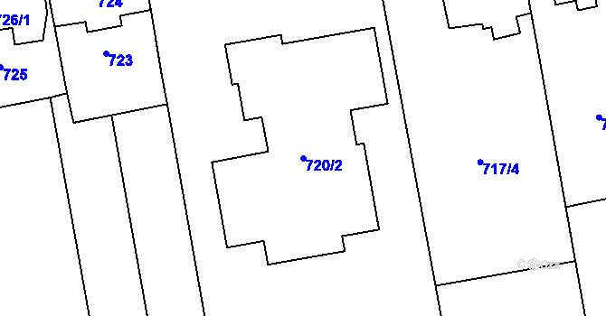Parcela st. 720/2 v KÚ Troja, Katastrální mapa