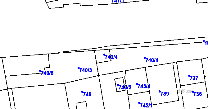 Parcela st. 740/4 v KÚ Troja, Katastrální mapa