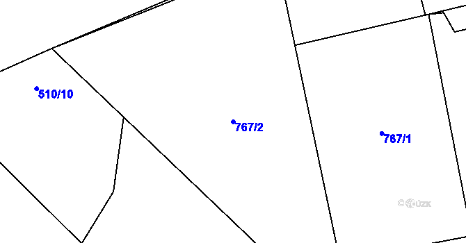 Parcela st. 767/2 v KÚ Troja, Katastrální mapa