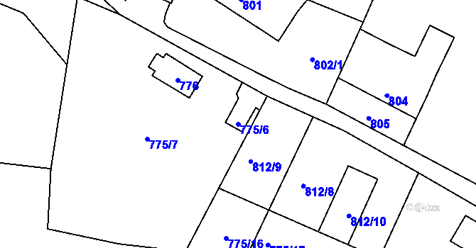 Parcela st. 775/6 v KÚ Troja, Katastrální mapa