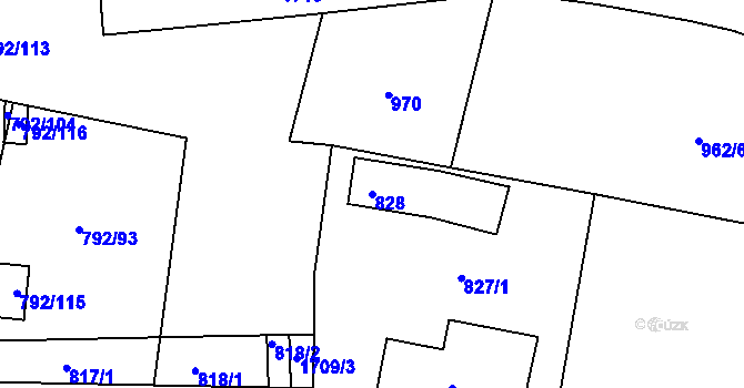 Parcela st. 828 v KÚ Troja, Katastrální mapa