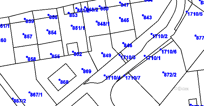 Parcela st. 849 v KÚ Troja, Katastrální mapa