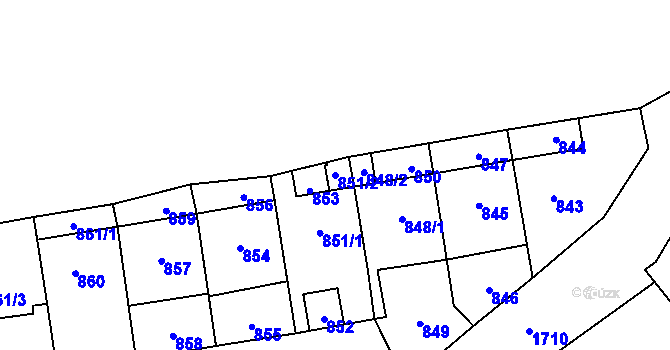 Parcela st. 851/2 v KÚ Troja, Katastrální mapa