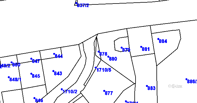 Parcela st. 878 v KÚ Troja, Katastrální mapa