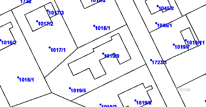Parcela st. 1019/9 v KÚ Troja, Katastrální mapa