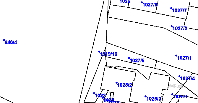 Parcela st. 1019/10 v KÚ Troja, Katastrální mapa