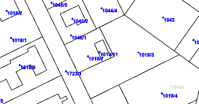 Parcela st. 1019/11 v KÚ Troja, Katastrální mapa