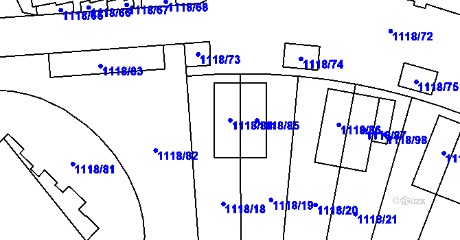 Parcela st. 1118/84 v KÚ Troja, Katastrální mapa