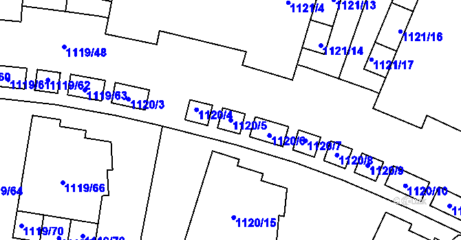 Parcela st. 1120/5 v KÚ Troja, Katastrální mapa