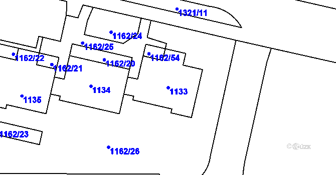 Parcela st. 1133 v KÚ Troja, Katastrální mapa