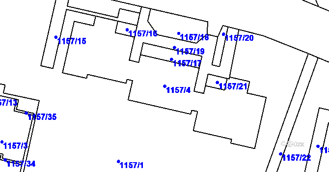 Parcela st. 1157/4 v KÚ Troja, Katastrální mapa