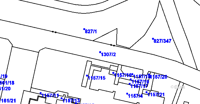 Parcela st. 1307/2 v KÚ Troja, Katastrální mapa