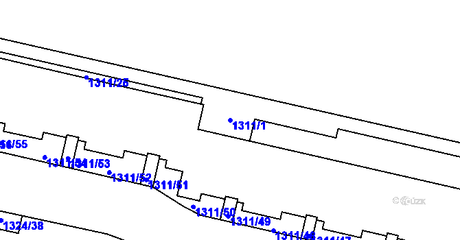 Parcela st. 1311/1 v KÚ Troja, Katastrální mapa