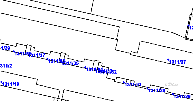 Parcela st. 1311/6 v KÚ Troja, Katastrální mapa