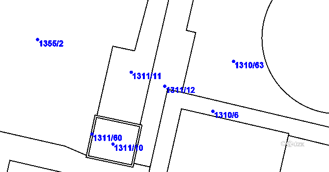 Parcela st. 1311/12 v KÚ Troja, Katastrální mapa