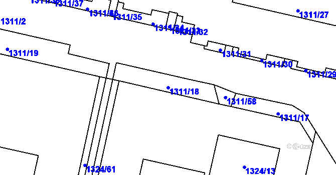 Parcela st. 1311/18 v KÚ Troja, Katastrální mapa