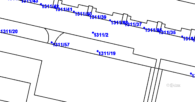 Parcela st. 1311/19 v KÚ Troja, Katastrální mapa
